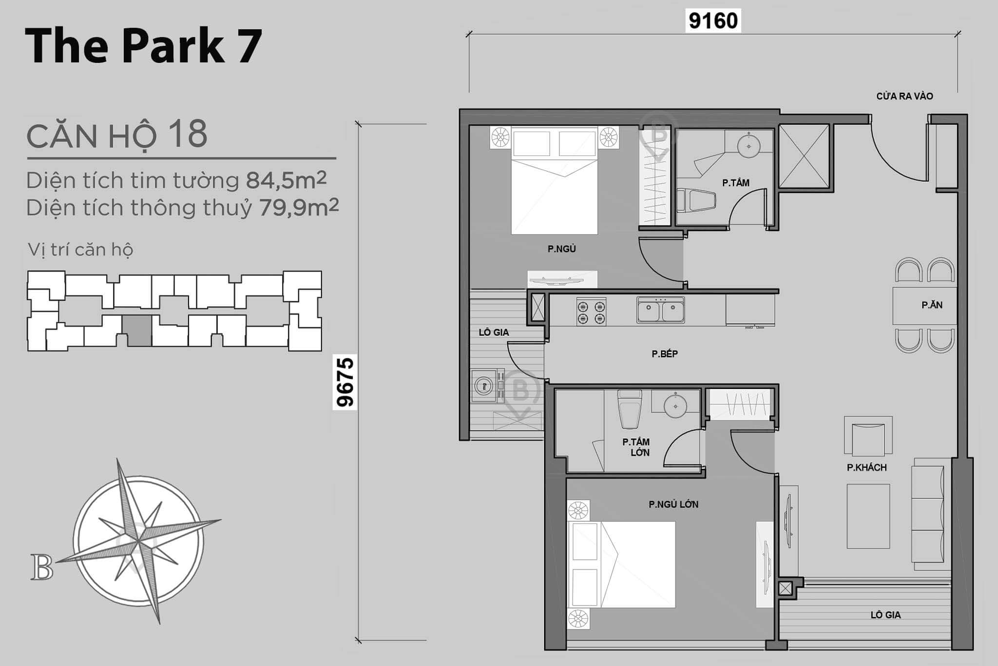 Layout P7-18 | Tòa Park 7 - Vinhomes Central Park