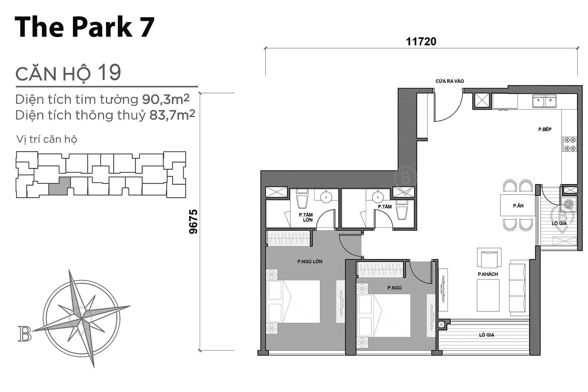 Layout P7-19 | Tòa Park 7 - Vinhomes Central Park