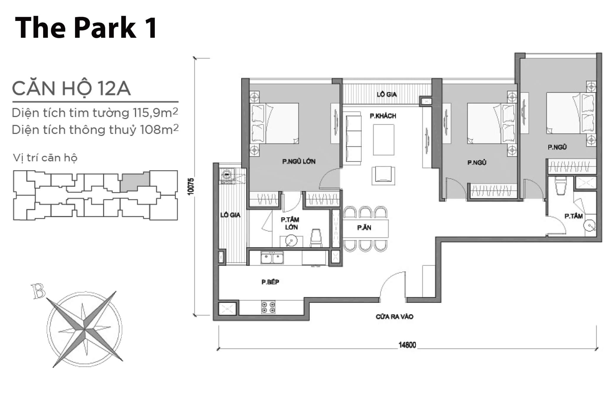 Layout P1-12A | Park 1 - Vinhomes Central Park