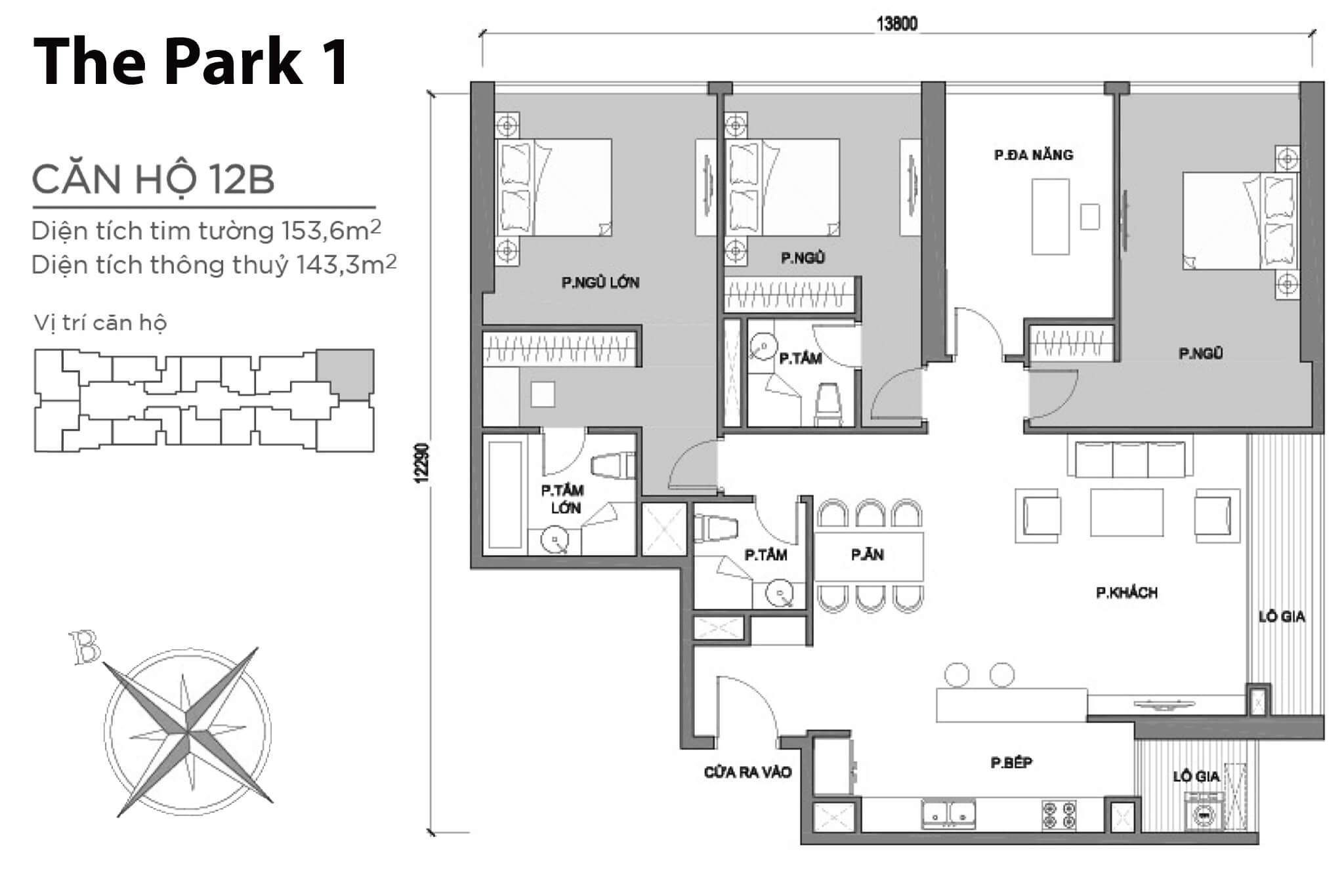 Layout P1-12B | Park 1 - Vinhomes Central Park