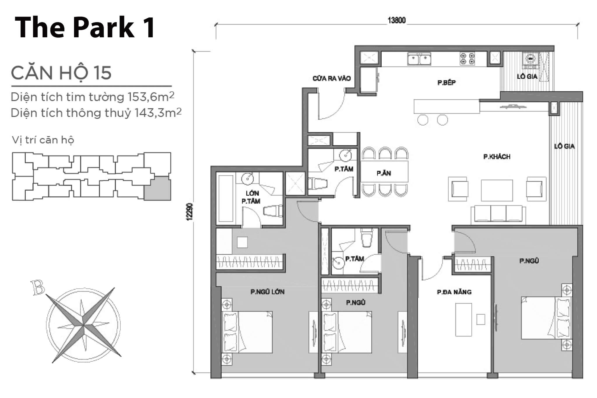 Layout P1-15 | Park 1 - Vinhomes Central Park