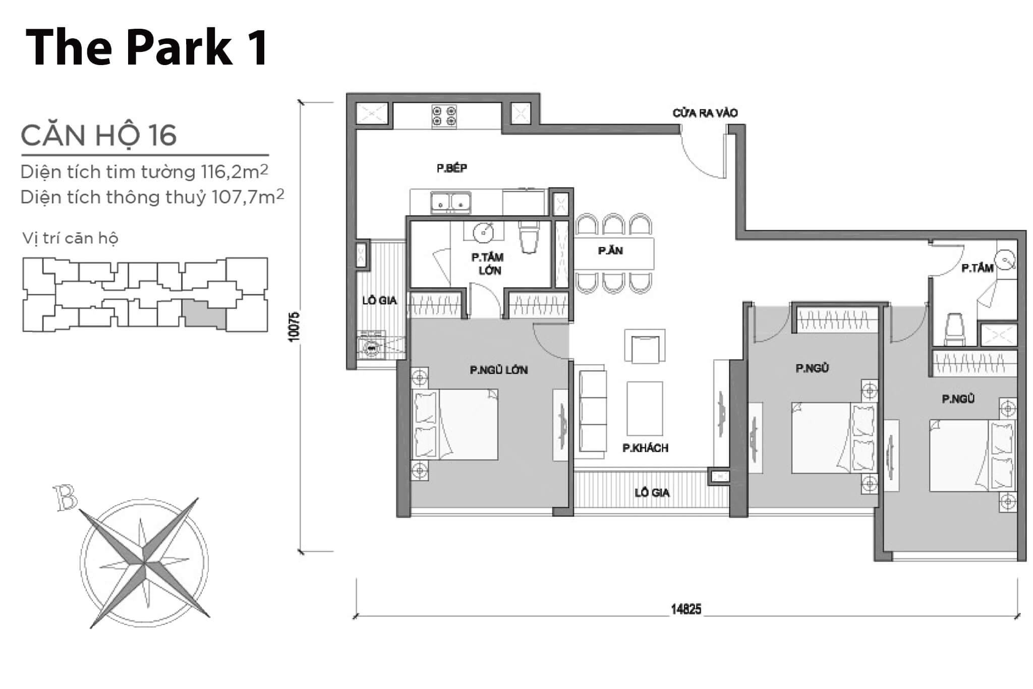 Layout P1-16 | Park 1 - Vinhomes Central Park