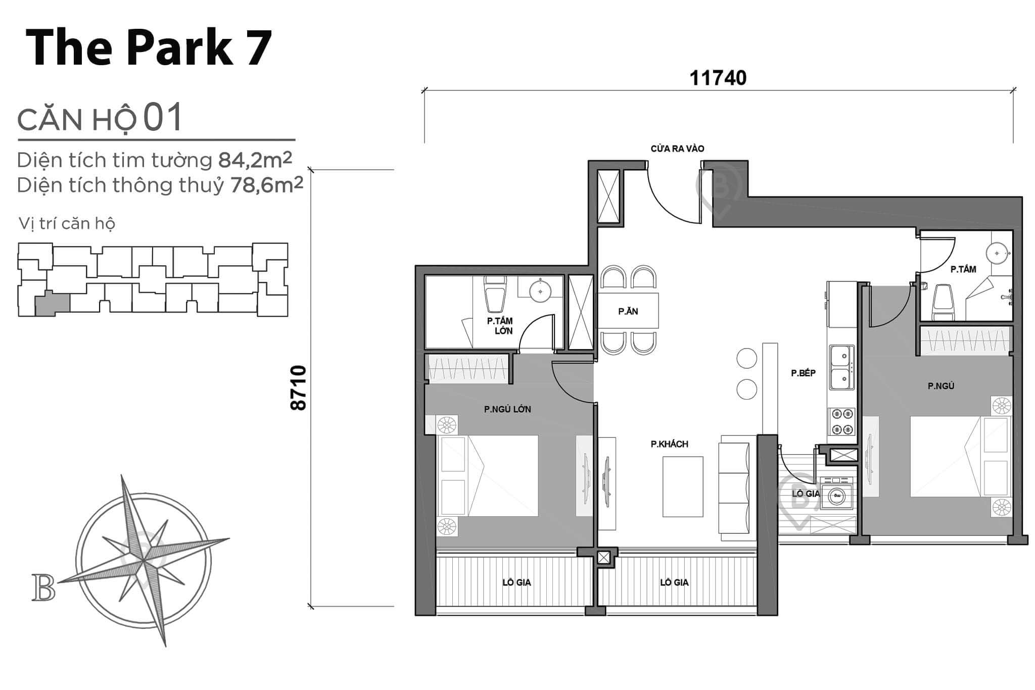 Layout P7-01 | Tòa Park 7 - Vinhomes Central Park