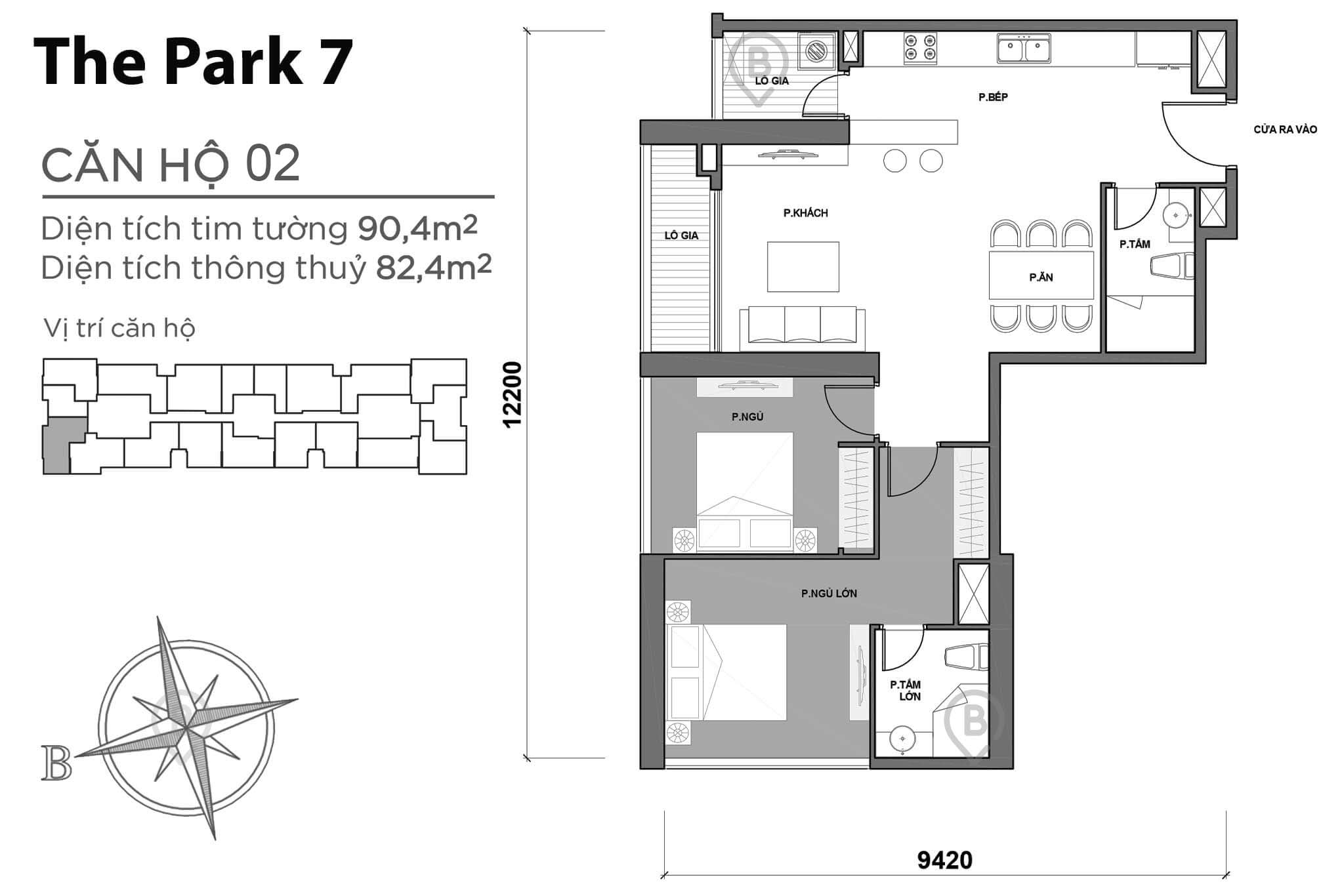 Layout P7-02 | Tòa Park 7 - Vinhomes Central Park