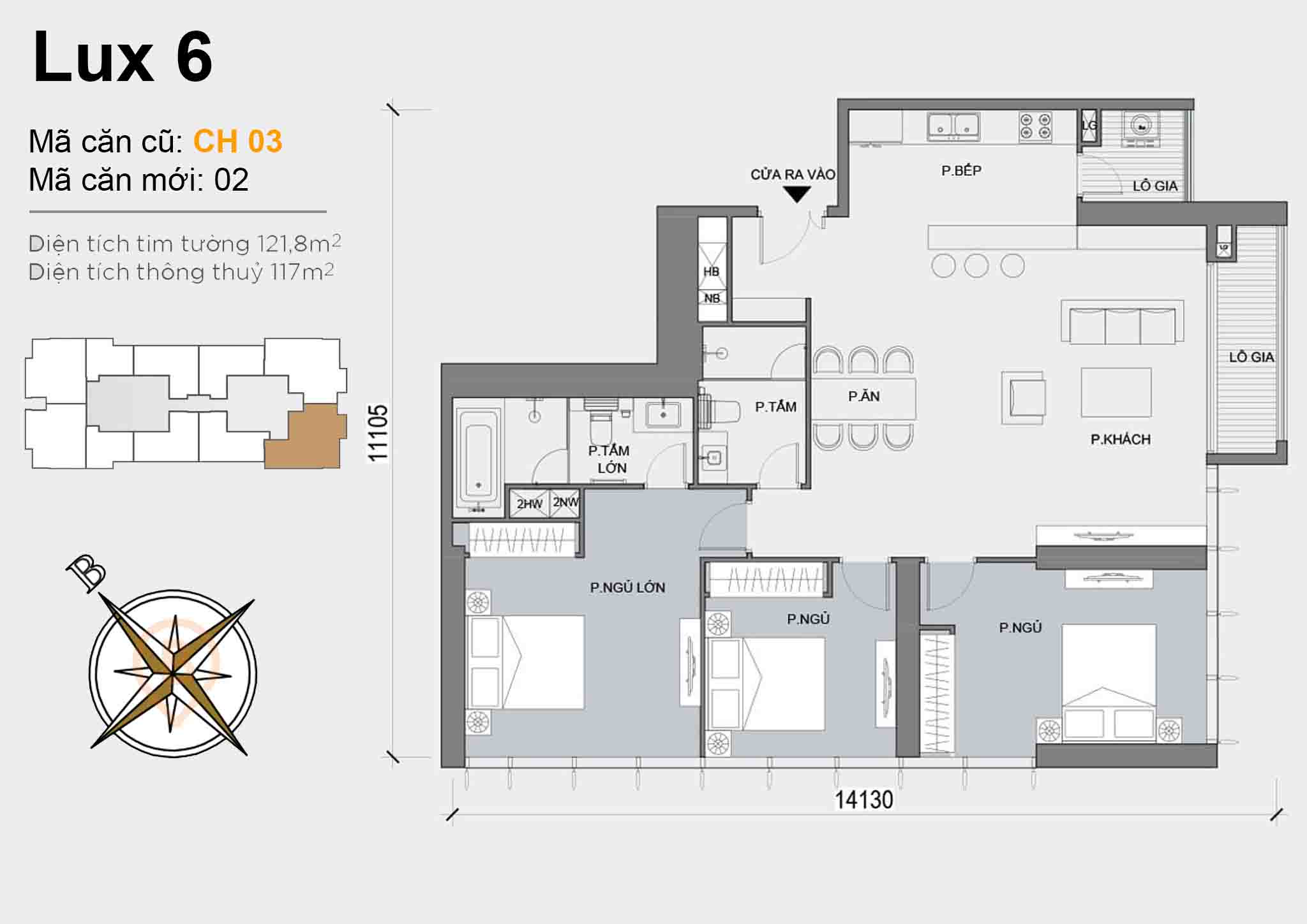 Layout CH 03 | Tòa Luxury 6 - Vinhomes Golden River