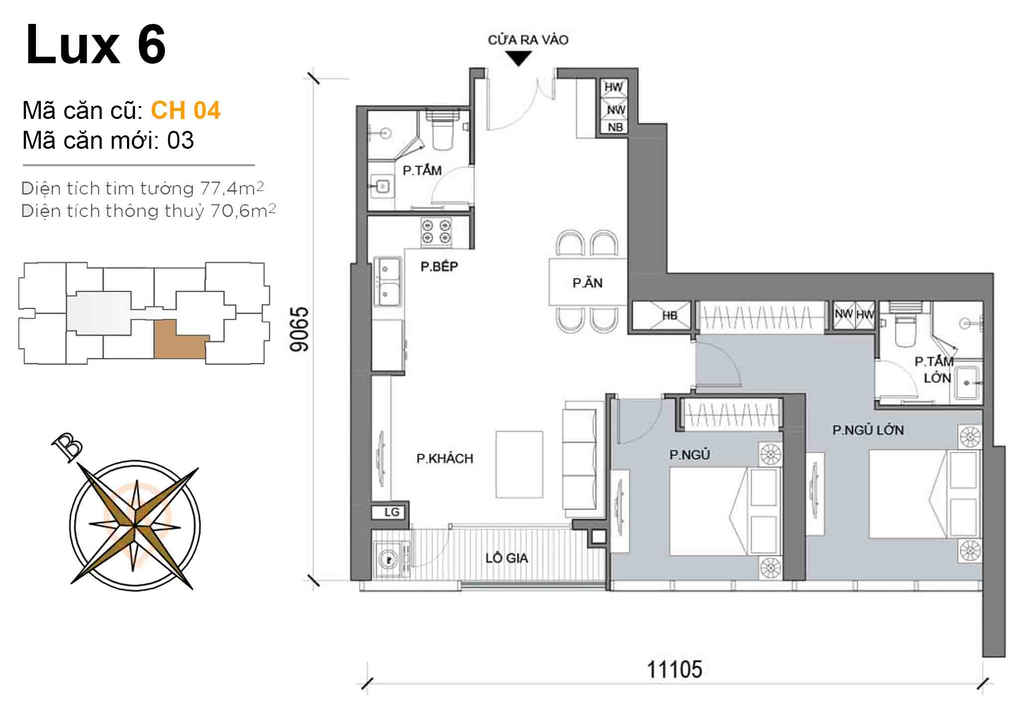 Layout CH 04 | Tòa Luxury 6 - Vinhomes Golden River