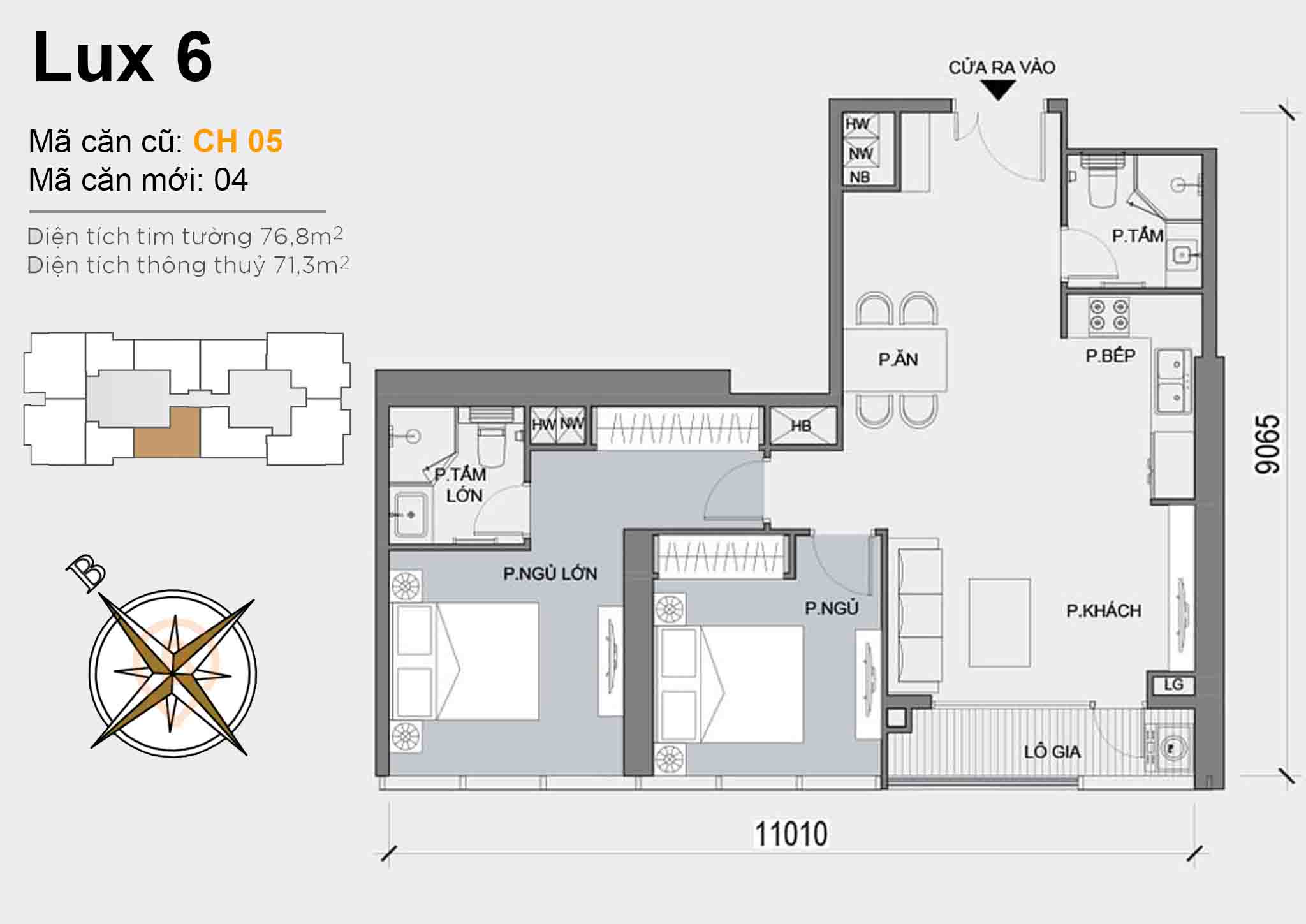 Layout CH 05 | Tòa Luxury 6 - Vinhomes Golden River