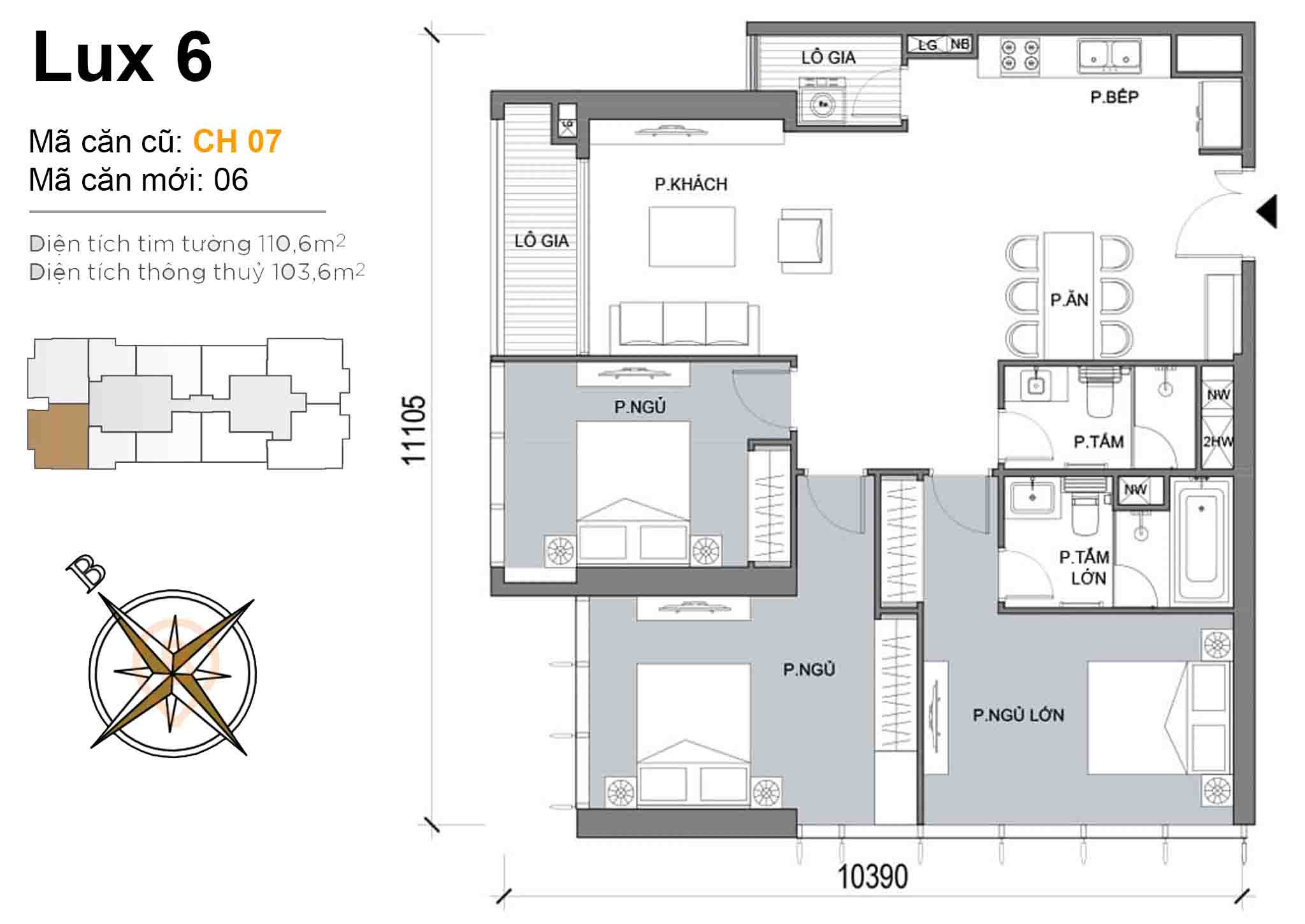 Layout CH 07 | Tòa Luxury 6 - Vinhomes Golden River