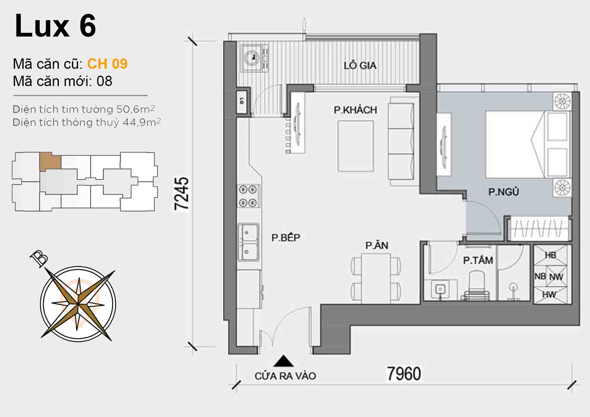 Layout CH 09 | Tòa Luxury 6 - Vinhomes Golden River