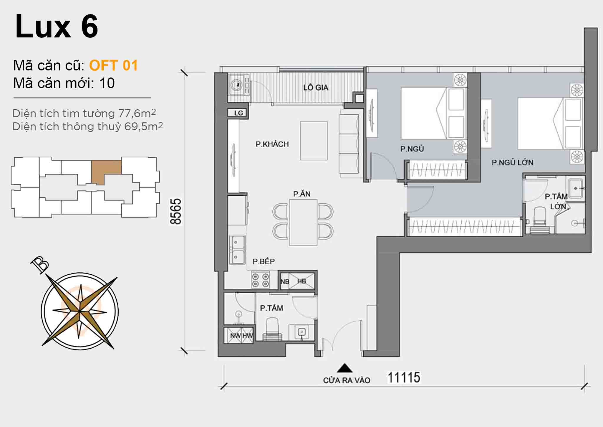 Layout OFT 01 | Tòa Luxury 6 - Vinhomes Golden River