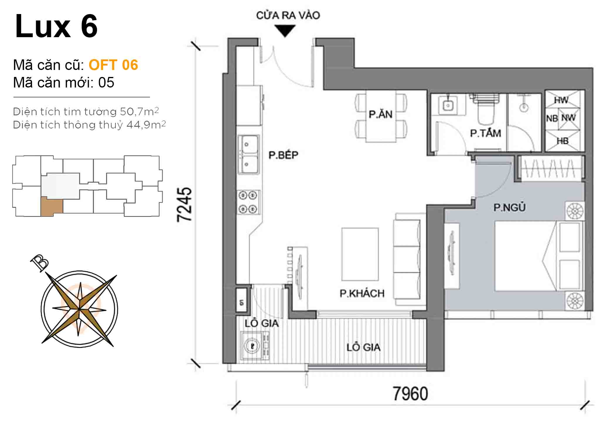 Layout OFT 06 | Tòa Luxury 6 - Vinhomes Golden River