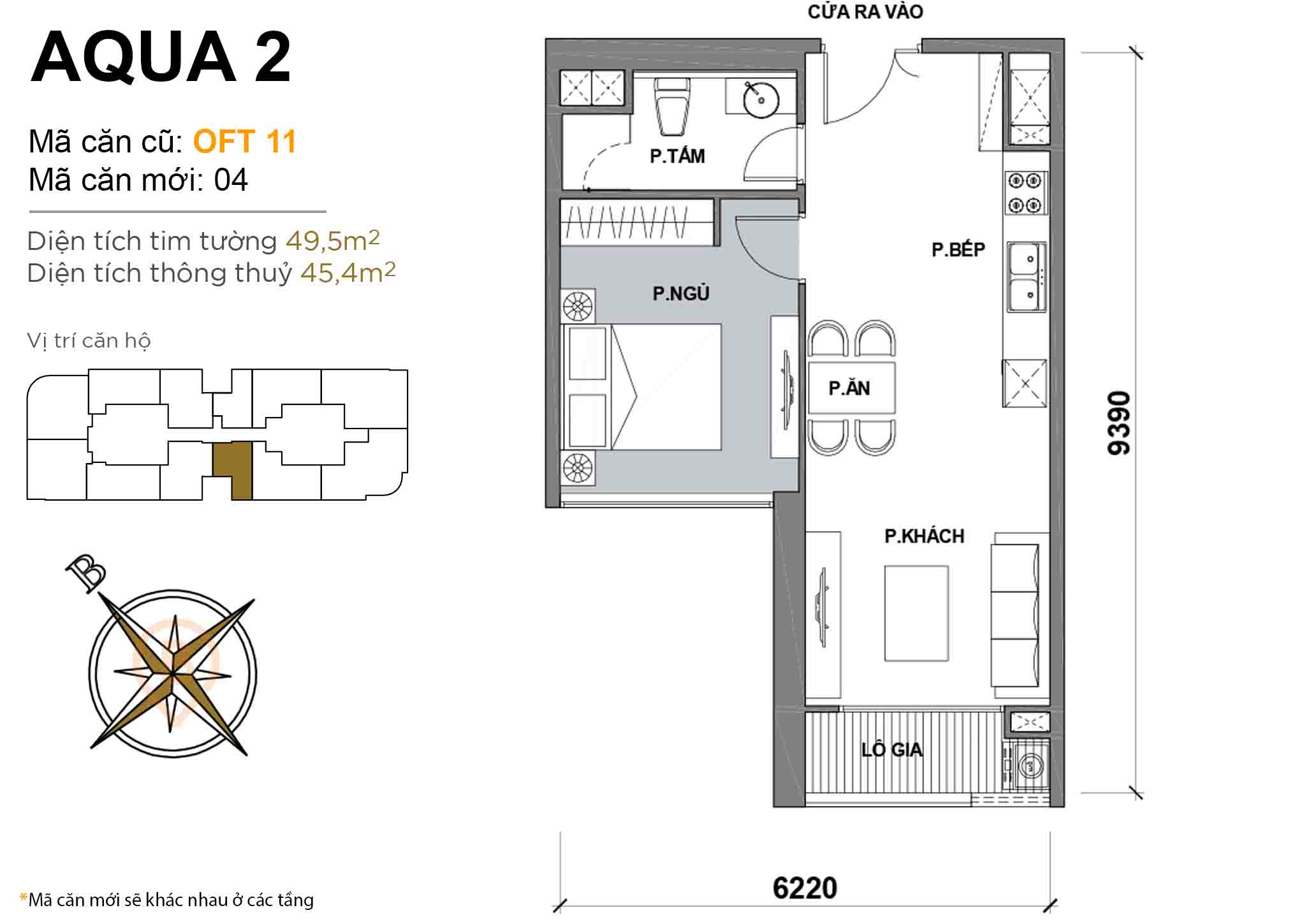 Layout OFT 11 | Tòa Aqua 2 - Vinhomes Golden River